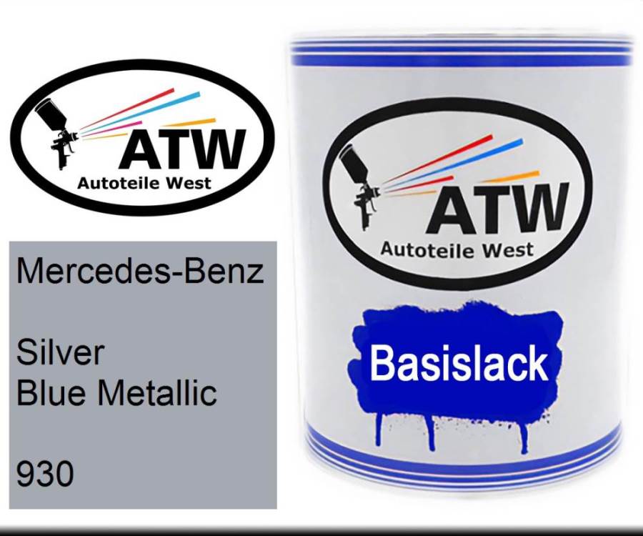 Mercedes-Benz, Silver Blue Metallic, 930: 1L Lackdose, von ATW Autoteile West.